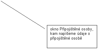 Line Callout 2: okno Připojistěn osoby, kam napseme daje o připojistěn osobě